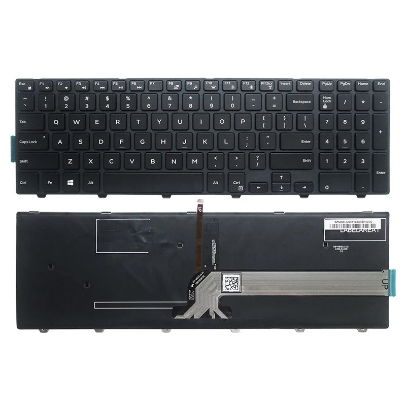 Replacement Laptop Keyboard for Dell Inspiron 15 3000 5000 3541 3542 3543 5542 3550 3560 3551 3552 3559 3565 3567 3558 5545 5547 5566 5748 US Layout