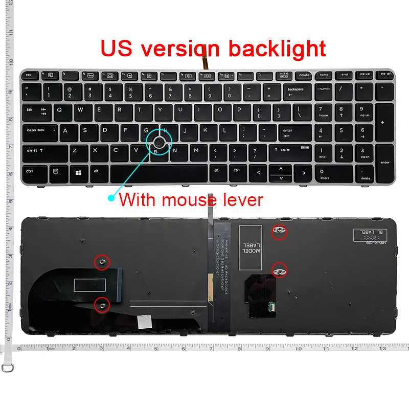 Replacement Laptop Keyboard for HP EliteBook 850 G3/850 G4/755 G3/755 G4/ZBOOK 15U G3/ZBOOK 15U G4 With/Without Backlit US Layout