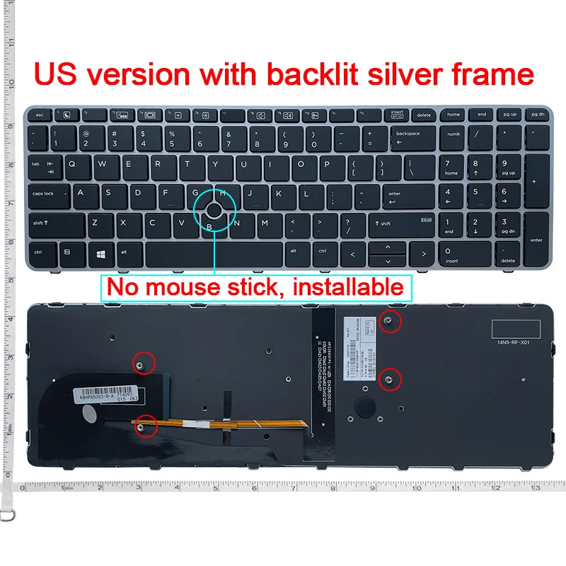 Replacement Laptop Keyboard for HP EliteBook 850 G3/850 G4/755 G3/755 G4/ZBOOK 15U G3/ZBOOK 15U G4 With/Without Backlit US Layout