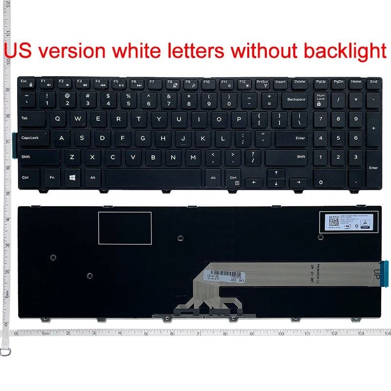 Replacement Laptop Keyboard for Dell Inspiron 15 3000 5000 3541 3542 3543 5542 3550 3560 3551 3552 3559 3565 3567 3558 5545 5547 5566 5748 US Layout